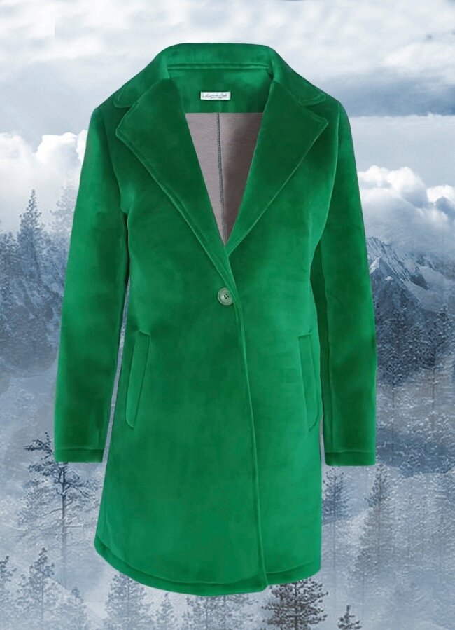 βελουτέ μεσάτο παλτό F/W 2022/23 - Πράσινο