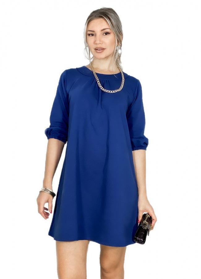 φούτερ μπλουζοφόρεμα με 3/4 μανίκι - Μπλε