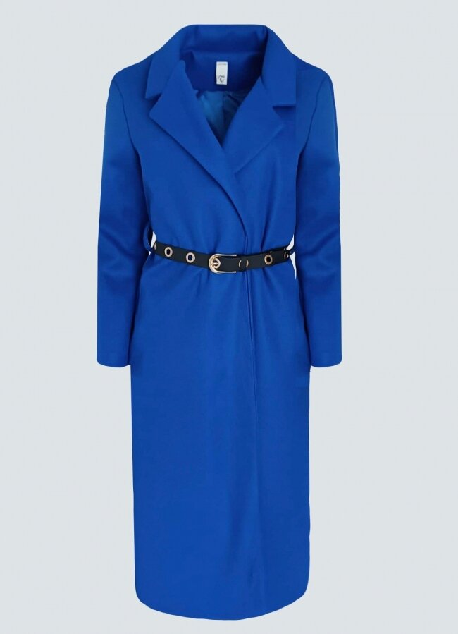 μακρύ παλτό με ζώνη - Μπλε