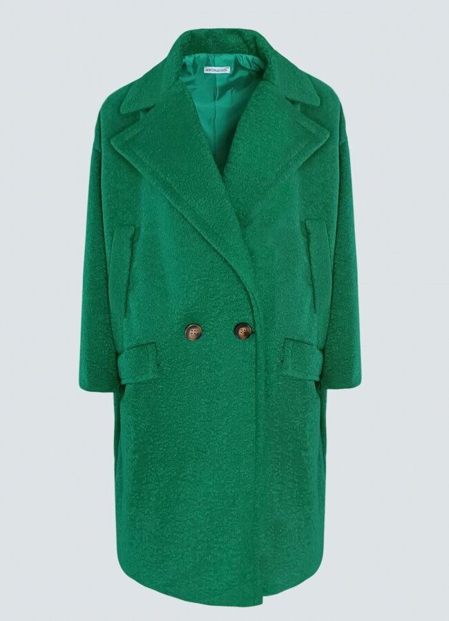 Oversize παλτό με κουμπιά - Πράσινο - teleiarouxa