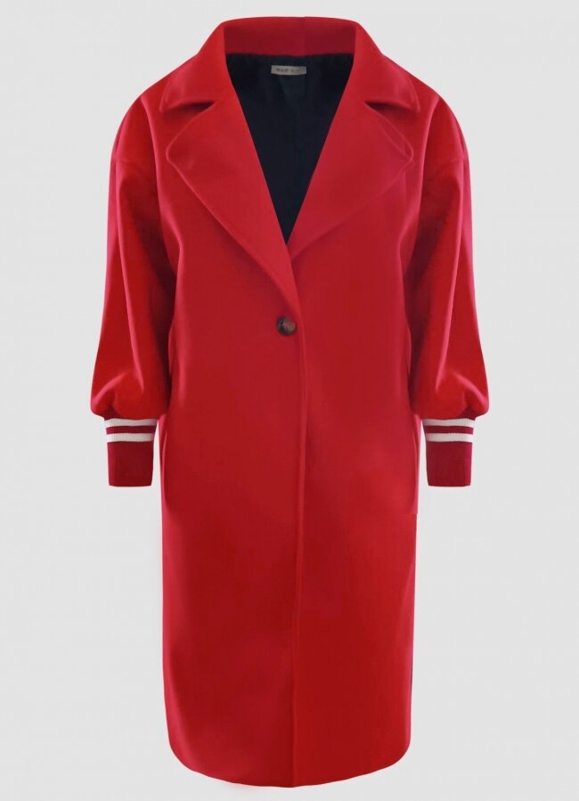Oversize παλτό με λάστιχο στα μανίκια F/W 2022/23 - Κόκκινο