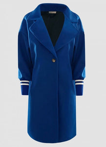 Oversize παλτό με λάστιχο στα μανίκια F/W 2022/23 - Μπλε - teleiarouxa